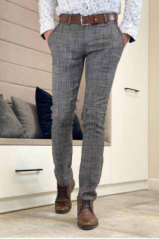 men's textile trousers dark grey