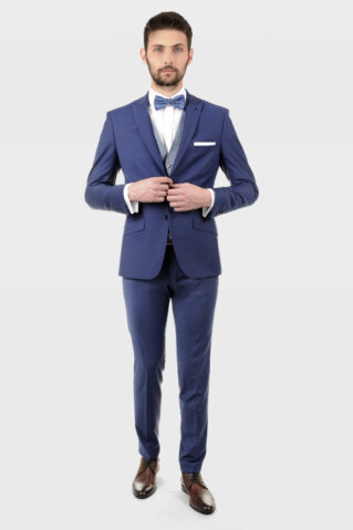 blue men's suit castello