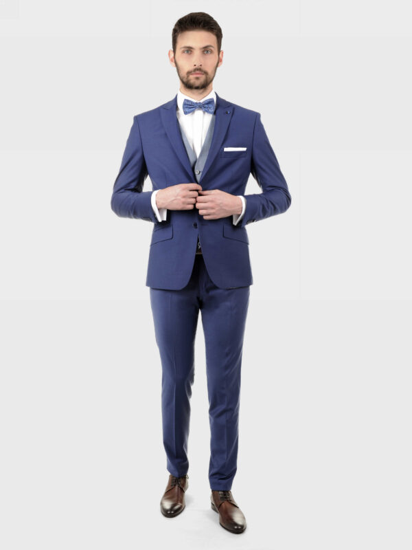 blue men's suit castello