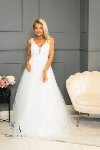 GRETA WEDDING DRESS WITH RICH TULLE AND EMBROIDERY